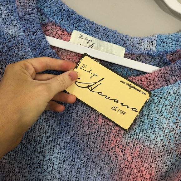 NWT Vintage Havana Pink Blue Tie Dye Sweater - Picture 4 of 6